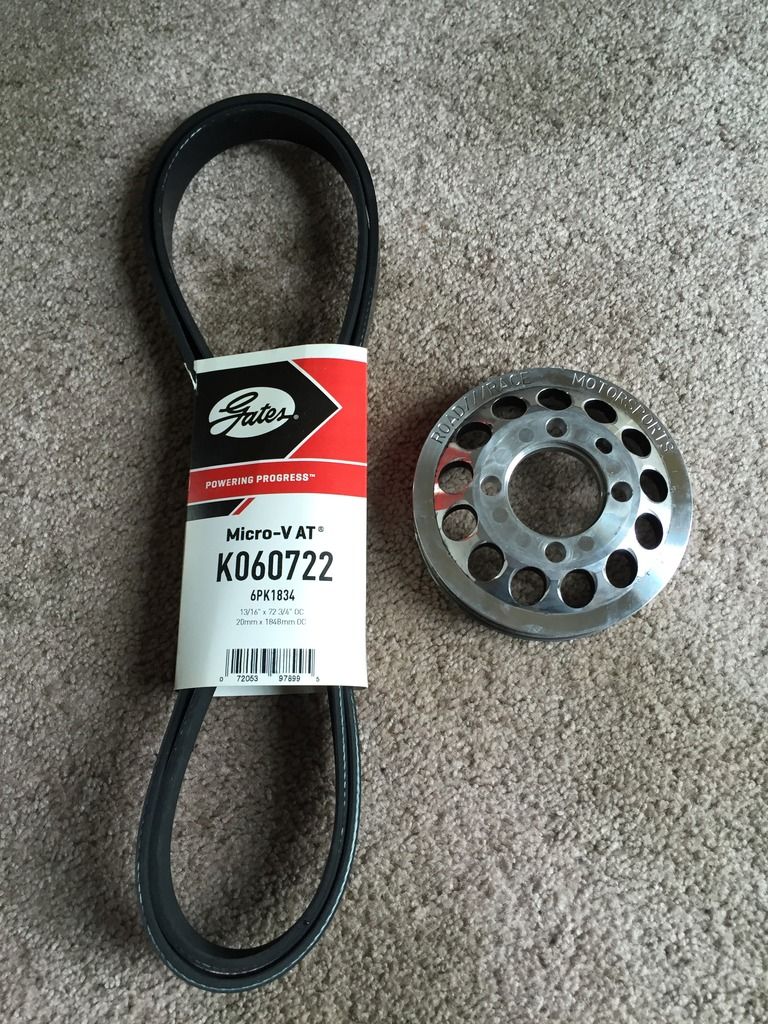 I am selling RRE Underdrive Pulley Kit, OEM Rockford Fosgate Sub, and
